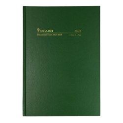 Collins Financial Year Diary A4 2 Days To Page Green