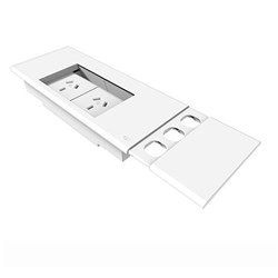 Rapidline Table Surface  Mounted Flip Box 2 GPO + 3 Data Provisions White