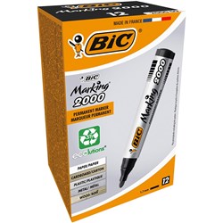 Bic 2000 Marking Permanent Markers Bullet 1.7mm Black Pack of 12