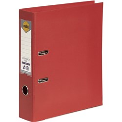 Marbig Linen PE Lever Arch Binder A4 75mm Bright Red 