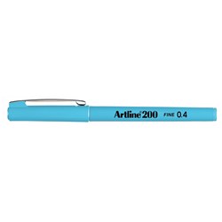 Artline 200 Fineliner Pen Fine 0.4mm Light Blue Pack Of 12 