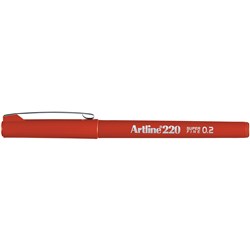 Artline 220 Fineliner Pen Super Fine 0.2mm Dark Red Pack Of 12