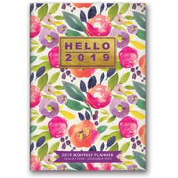 ORANGE CIRCLE PLANNER Monthly Pocket Bold Blossoms 