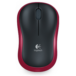 Logitech M185 Mouse Black & Red