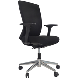 Buro Mentor Chair Nylon Base No Arms Black Fabric Seat and Back