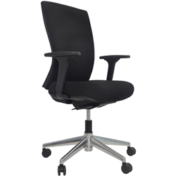 Chair Nylon Base Arms Black Fabric Seat and Back Buro Mentor 