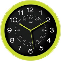 ITALPLAST CEP WALL CLOCK 30cm Lime Frame/Black Face